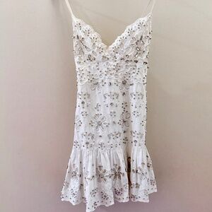 Loveshack Fancy Catana Cotton Mini Dress